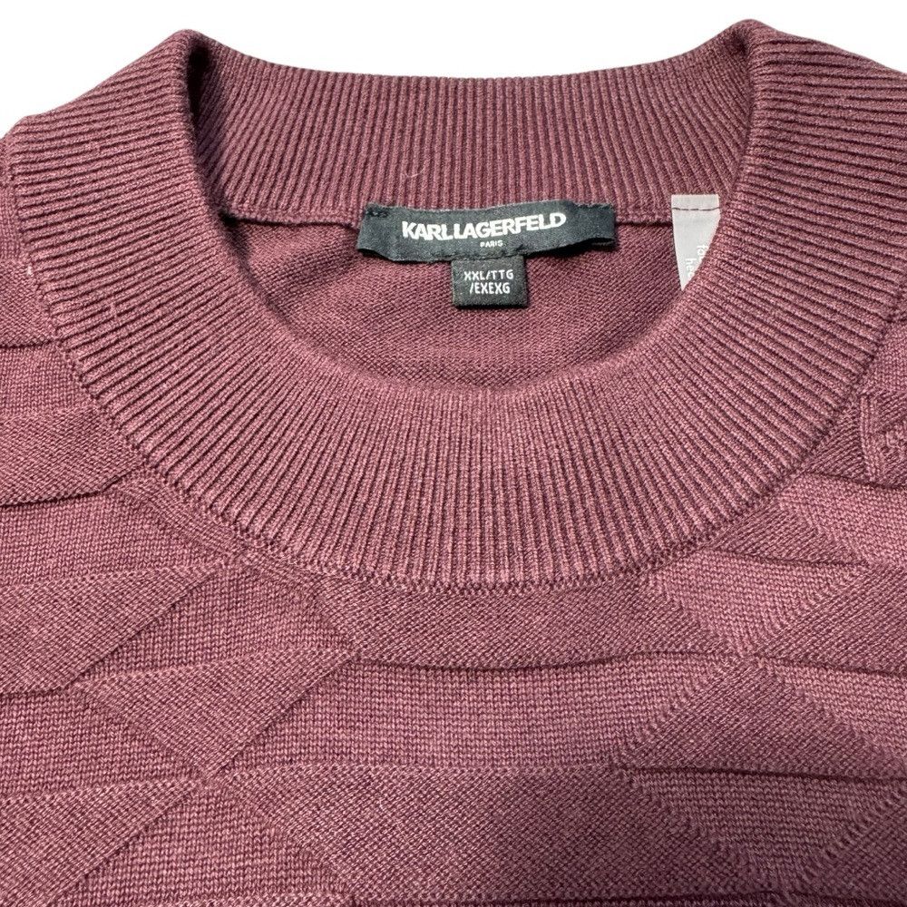Karl Lagerfeld NWT New $99 Karl Lagerfeld Paris Crewneck Wine Sweater Size Size US XXL / EU 58 / 5 - 4 Thumbnail
