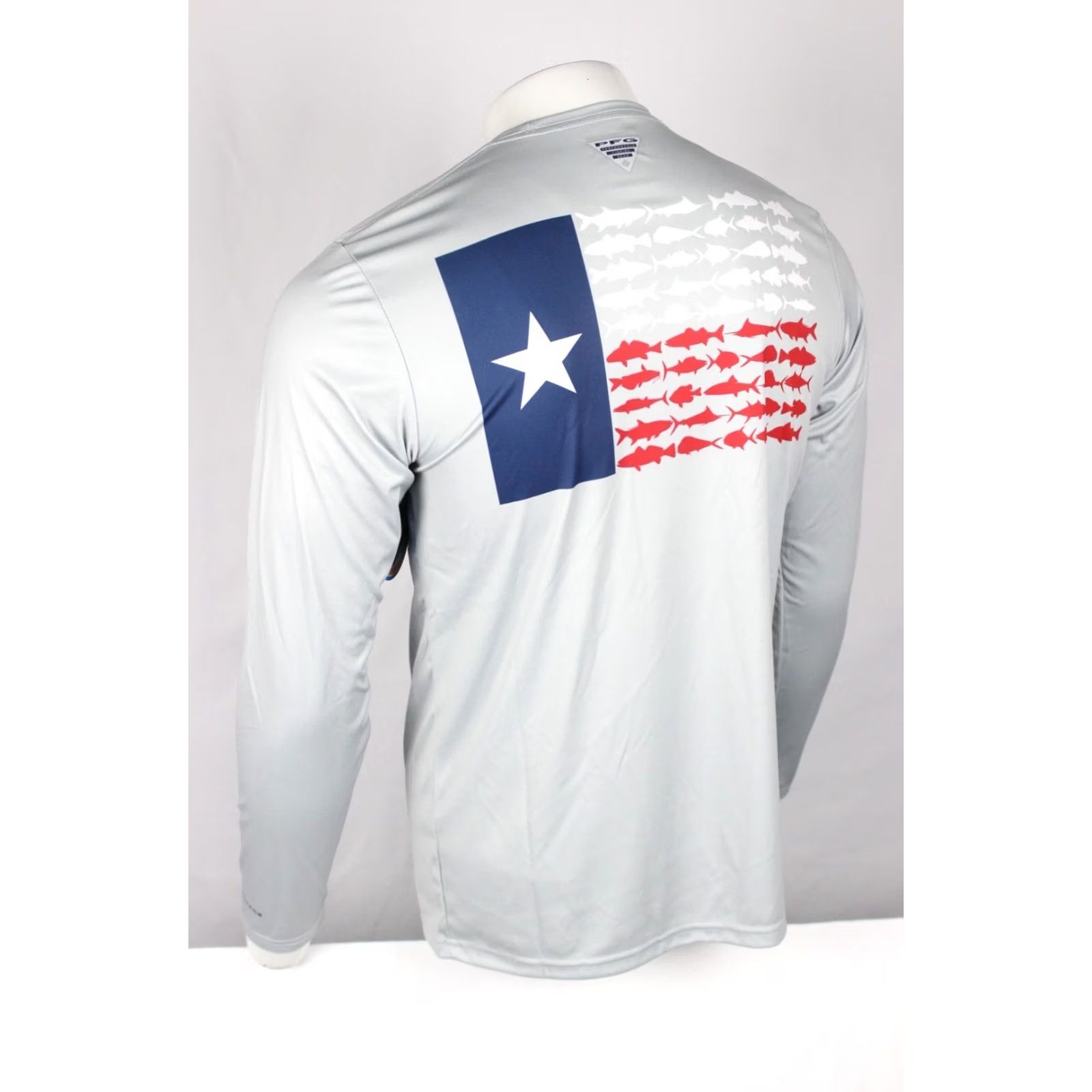 Vintage Columbia Mens Terminal Tackle PFG Texas Fish Flag Long Sleeve Shirt Small Gray Size US S / EU 44-46 / 1 - 5 Thumbnail