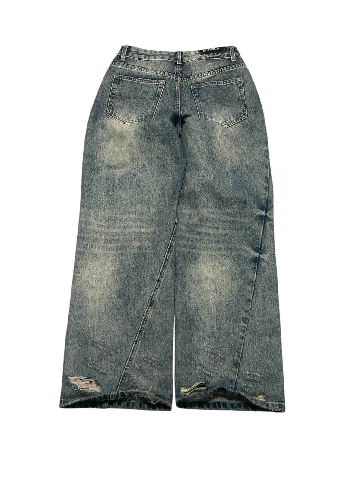 Balenciaga Wide Leg Twisted Lace Up Denim - 29\