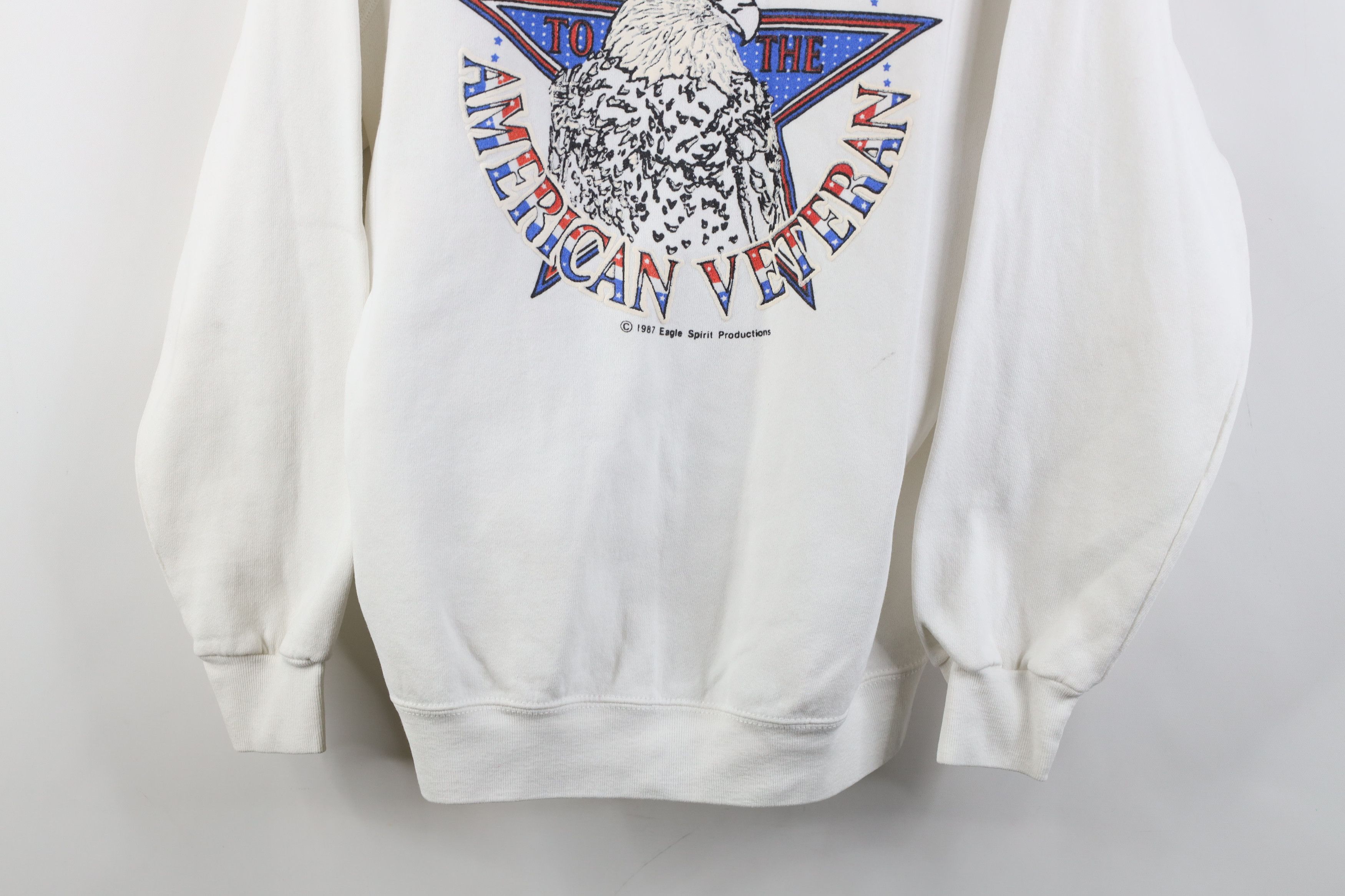 Vintage Vintage 80s A Salute To The American Veteran Sweatshirt USA Size L / US 10 / IT 46 - 3 Thumbnail
