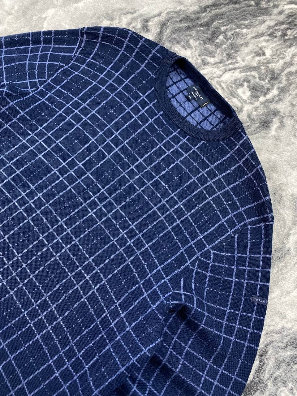 Burberry Burberry Golf Knit Wool Sweater Men Size XL Blue Size US XL / EU 56 / 4 - 2 Thumbnail