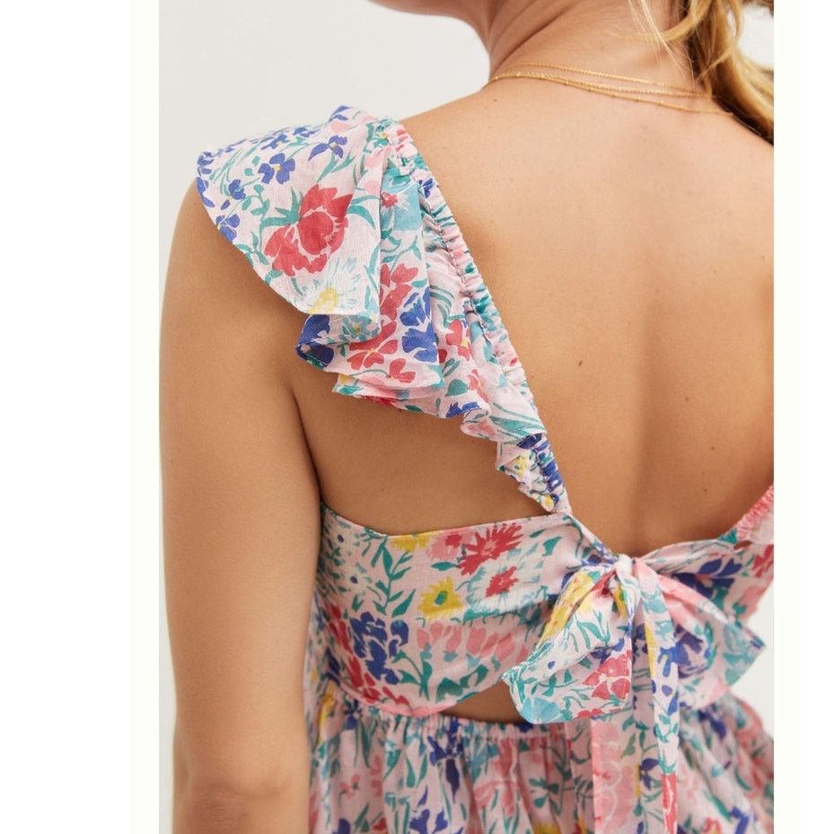 Anthropologie × Banjanan NWT Garden Party Ruffled Tank $170 SMALL Pink Floral Size S / US 4 / IT 40 - 2 Thumbnail