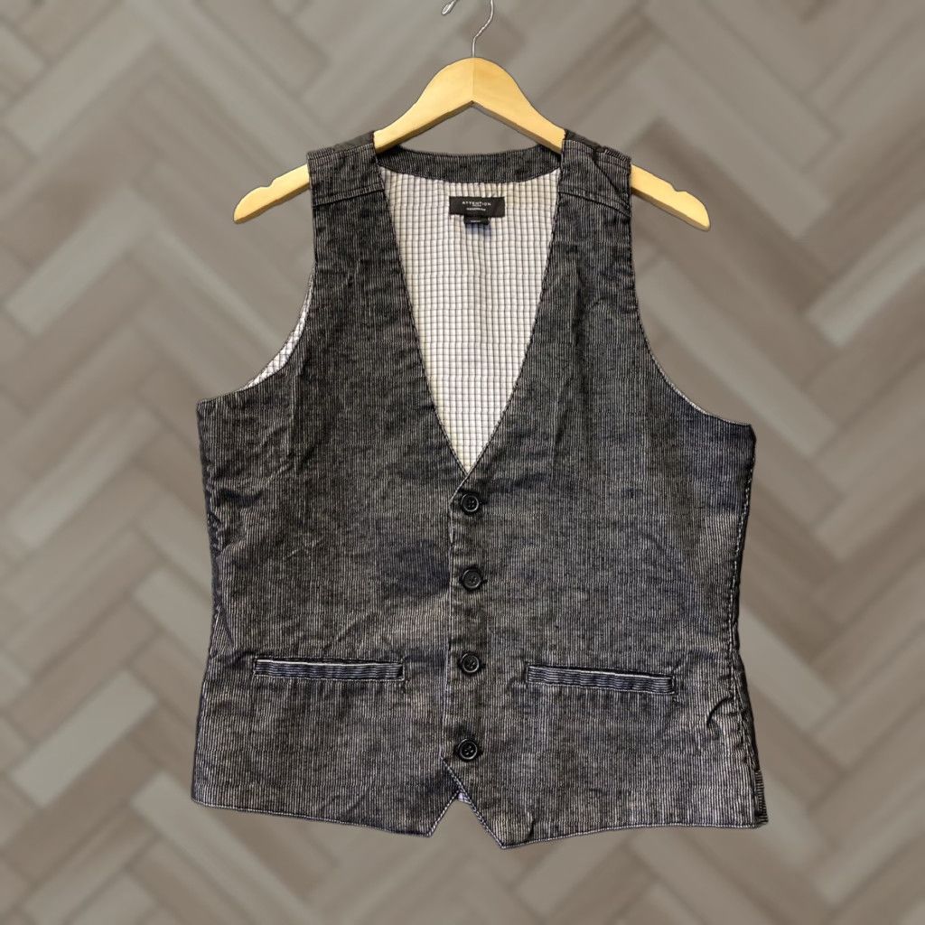 Vintage Attention Men's Black Sleeveless Vest with Pockets - Medium, Business, Formal, Lightweight, Stretch Size US M / EU 48-50 / 2 - 1 Thumbnail