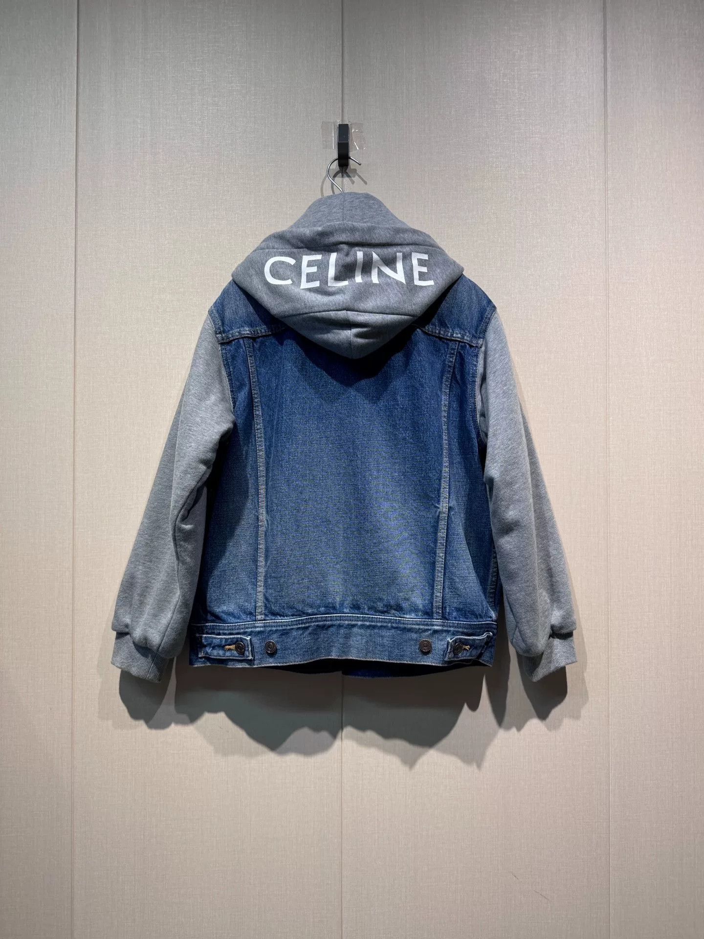 Celine Celine Denim Gray Blue Hooded Jacket Size XS / US 0-2 / IT 36-38 - 1 Thumbnail