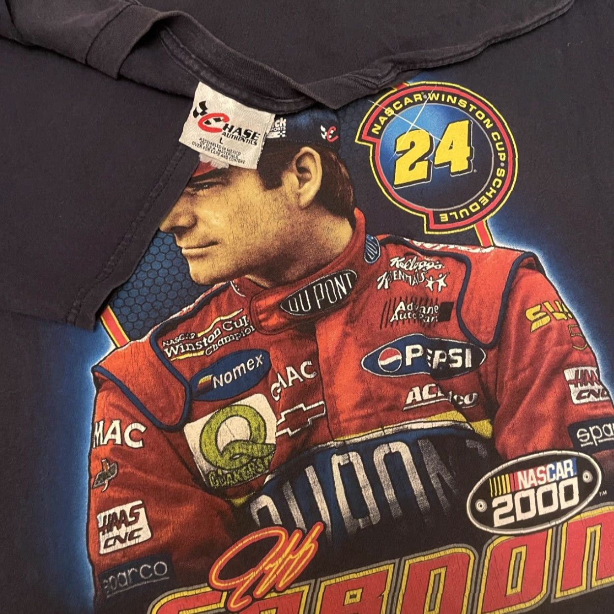 Chase Authentics VINTAGE Nascar Jeff Gordon Winston Cup 2000 VTG Shirt Mens Size L Blue 90s Double-Sided Mens Size US L / EU 52-54 / 3 - 3 Thumbnail