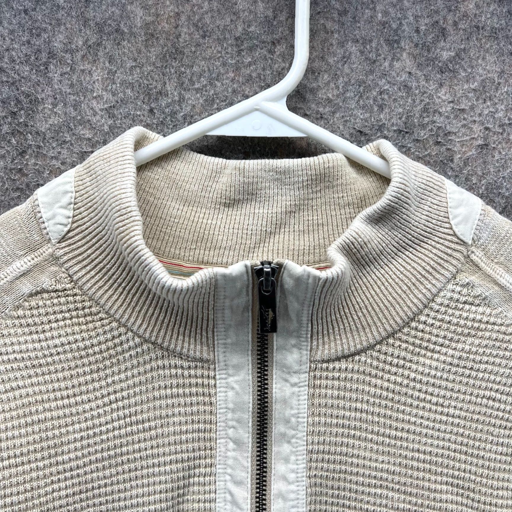Tommy Bahama Tommy Bahama Sweater Mens XL Beige Quarter Zip Fleece Waffle-Knit Mock Neck Pullover Long Sleeve Size US XL / EU 56 / 4 - 6 Thumbnail