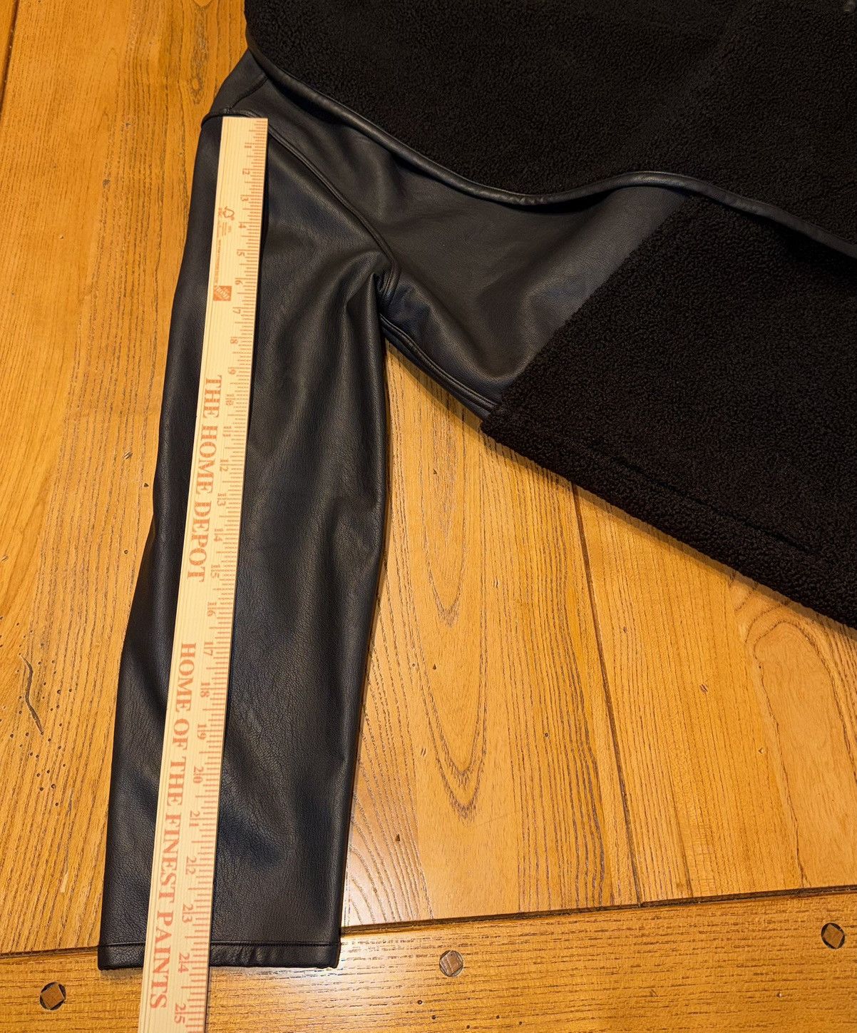 Spanx Spanx Black Fleece & Faux Leather Womens Long Wrap Jacket 2X Size XXL / US 16-18 / IT 52-54 - 12 Thumbnail