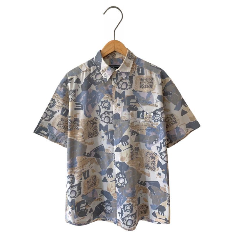 Vintage Vintage summer shirt with crazy patterns - Blue Monday Size US L / EU 52-54 / 3 - 5 Thumbnail
