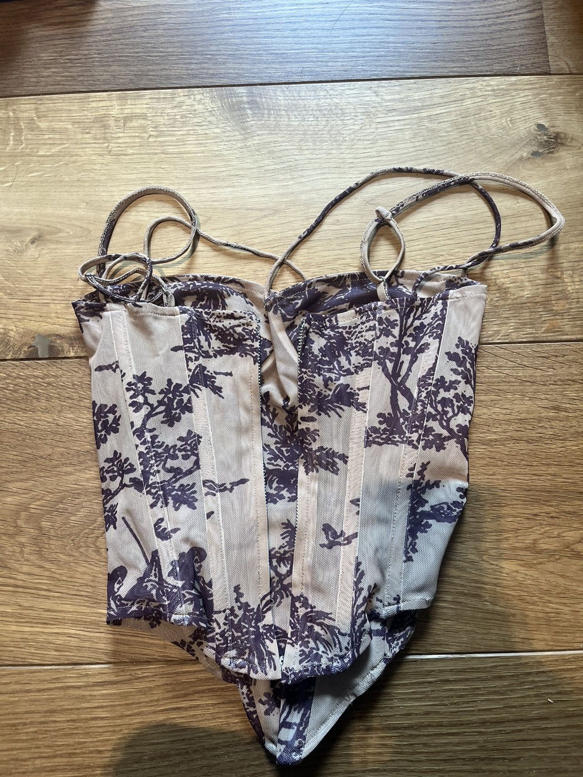 Miaou Miaou Floral Corset in Brown Size XS / US 0-2 / IT 36-38 - 2 Thumbnail