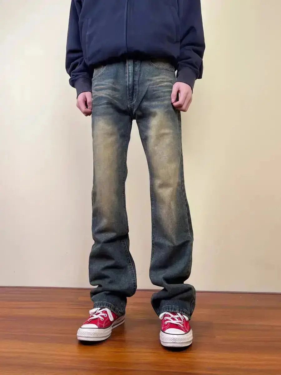 Japanese Brand Vintage yellow clay wash baggy jeans Size US 32 / EU 48 - 1 Thumbnail