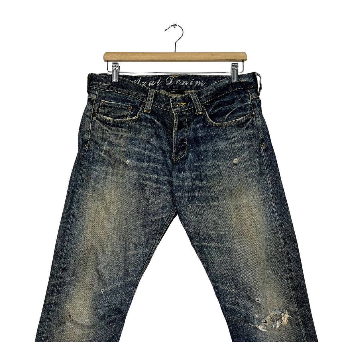 Japanese Brand Vintage Azul By Moussy Distressed Denim Size 32" / US 10 / IT 46 - 3 Thumbnail