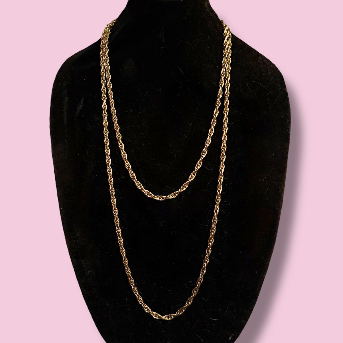 Vintage Vintage long gold tone chunky rope chain necklace Size ONE SIZE - 2 Thumbnail