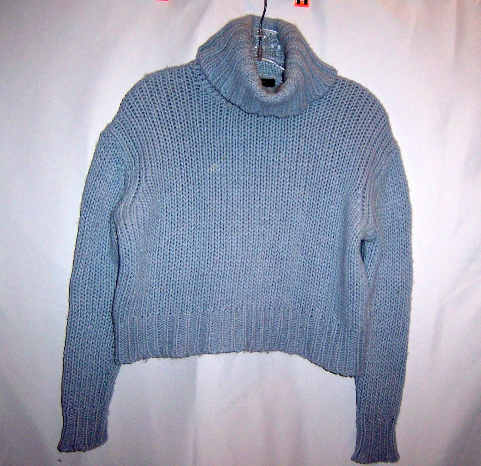J.Crew J. Crew Wool Blend Cropped Turtle Neck Sweater Light Blue-PS Size S / US 4 / IT 40 - 2 Thumbnail