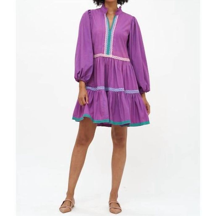 Oliphant Long Sleeve Yoke Dress In Purple Grailed