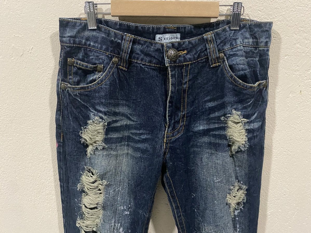 Japanese Brand Vintage Sorridere Distressed Painter Flared Jeans Size US 33 - 3 Thumbnail