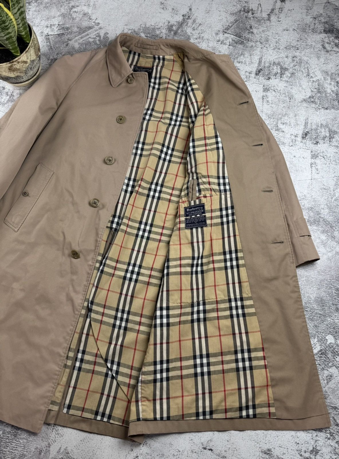 Burberry Burberrys 52 Large Nova Check 90S Trench Coat Jacket Blazer Size US L / EU 52-54 / 3 - 3 Thumbnail
