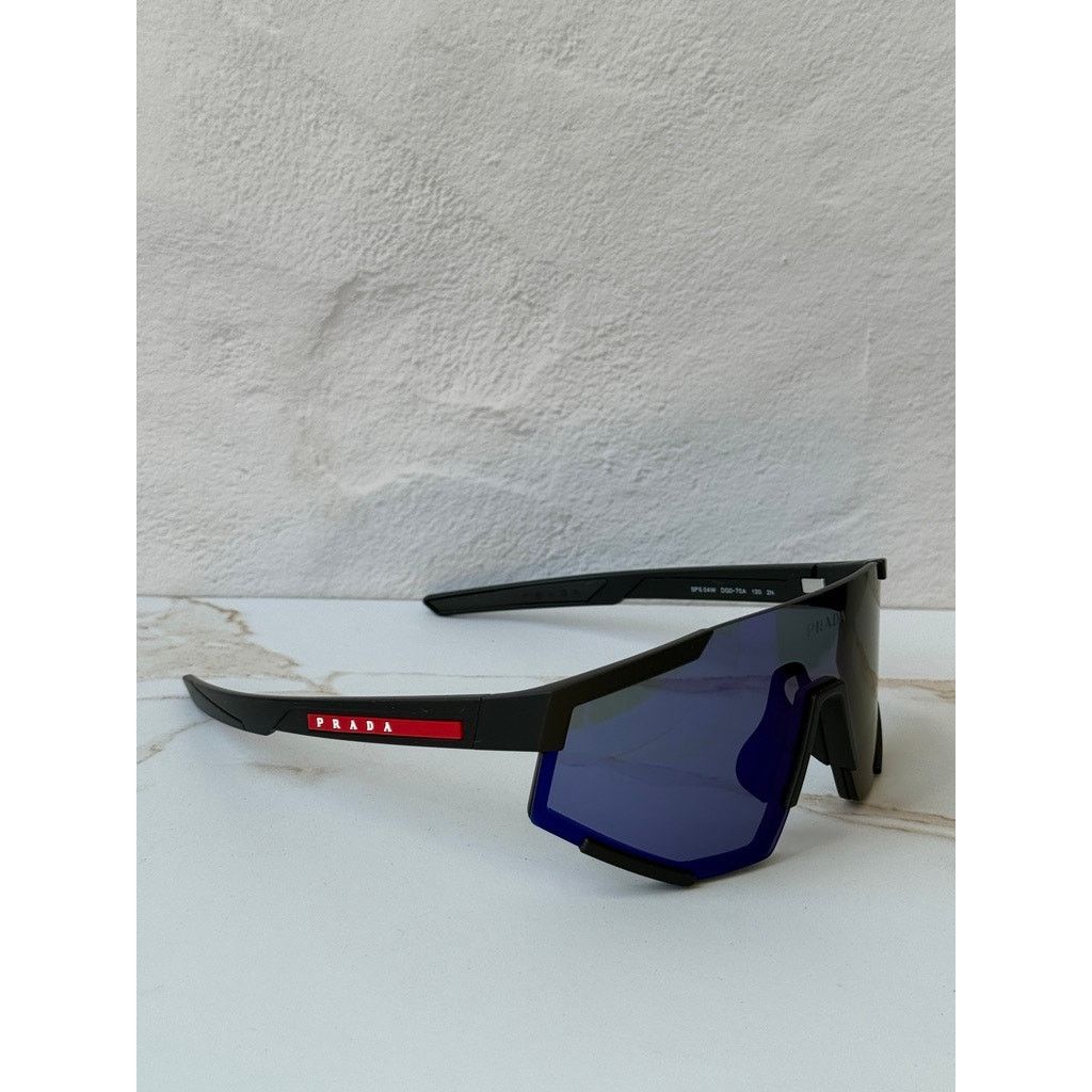 Prada NEW Prada Sport PS04WS Sunglasses in Black Blue Mirror $480 Size ONE SIZE - 6 Thumbnail