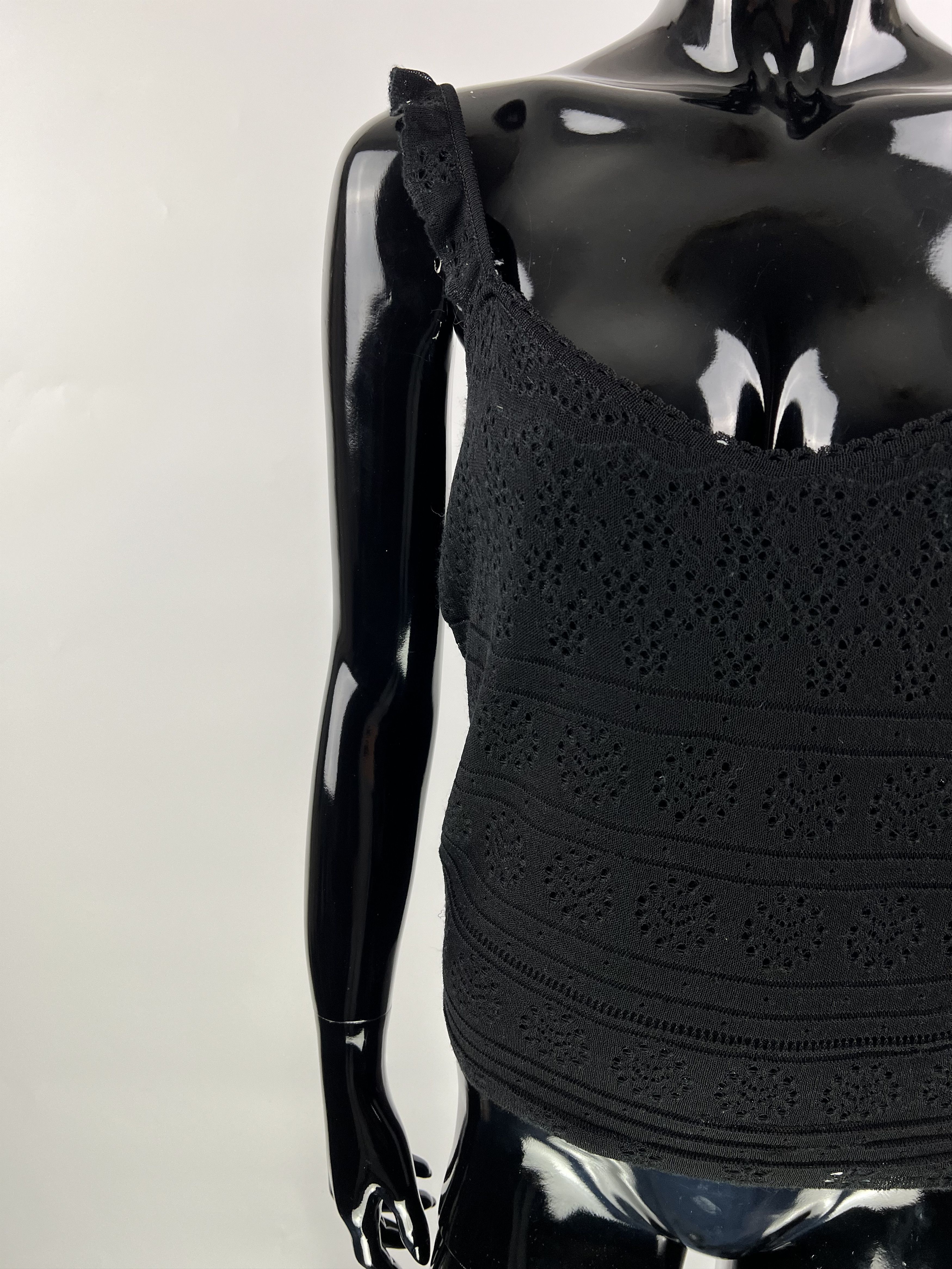 John Galliano Galliano Women's Black Viscose Cashmere Tank Top Size L / US 10 / IT 46 - 3 Thumbnail
