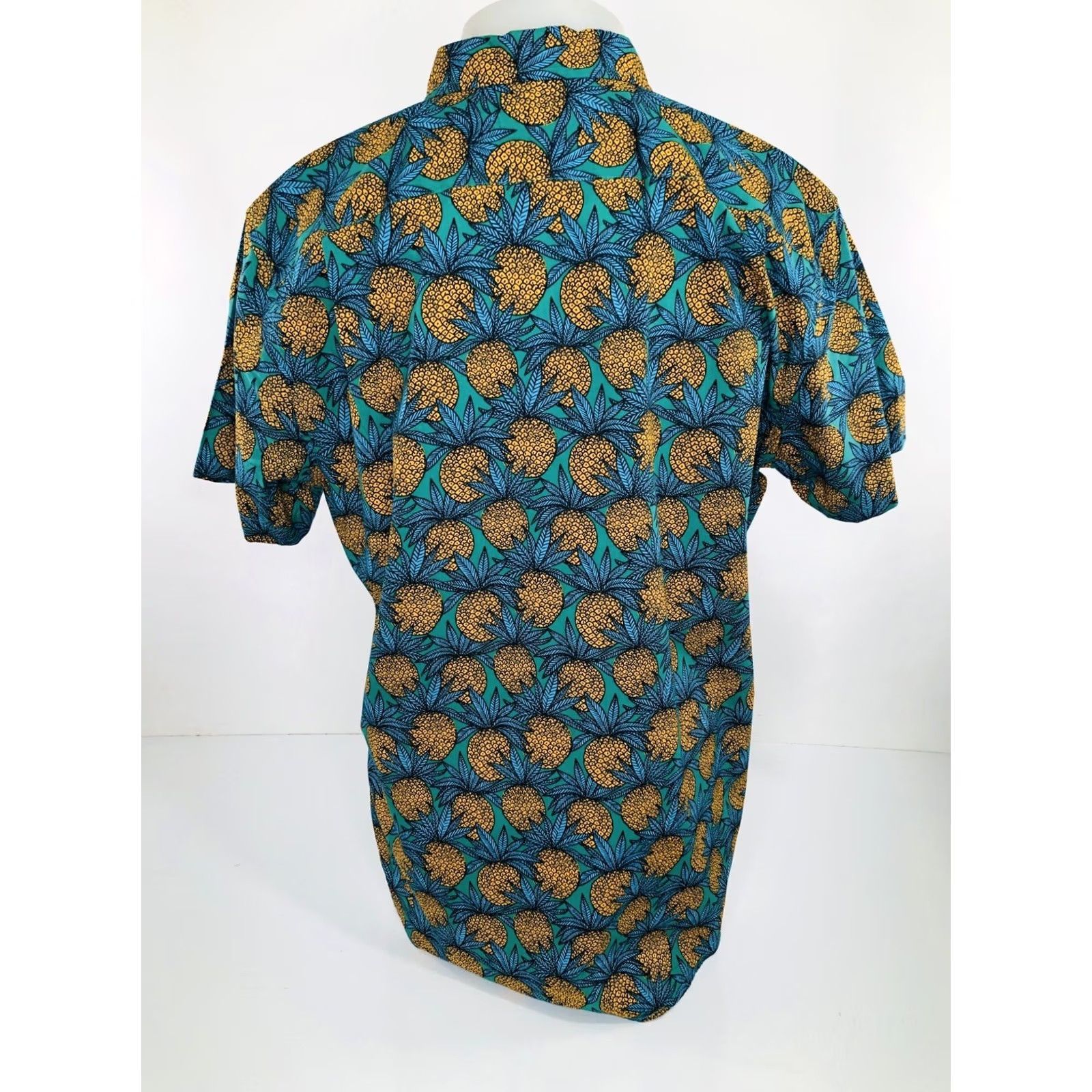 Bonobos BONOBOS PINEAPPLES ALL OVER Hawaiian Aloha Shirt Mens XL Slim Fit Button-Up Short Sleeve Green Blue Orange Size US XL / EU 56 / 4 - 3 Thumbnail