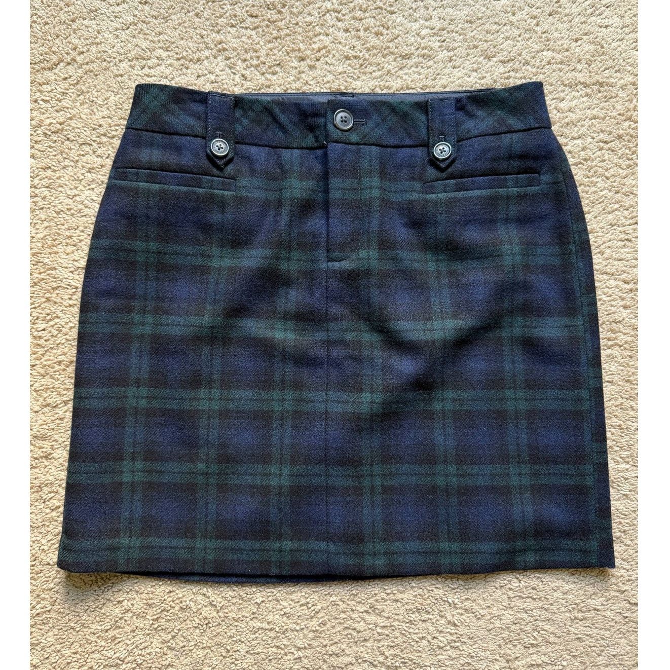 Eddie Bauer Eddie Bauer Plaid Mini Skirt Blue / Green Women's 6P Size 28" / US 6 / IT 42 - 1 Thumbnail