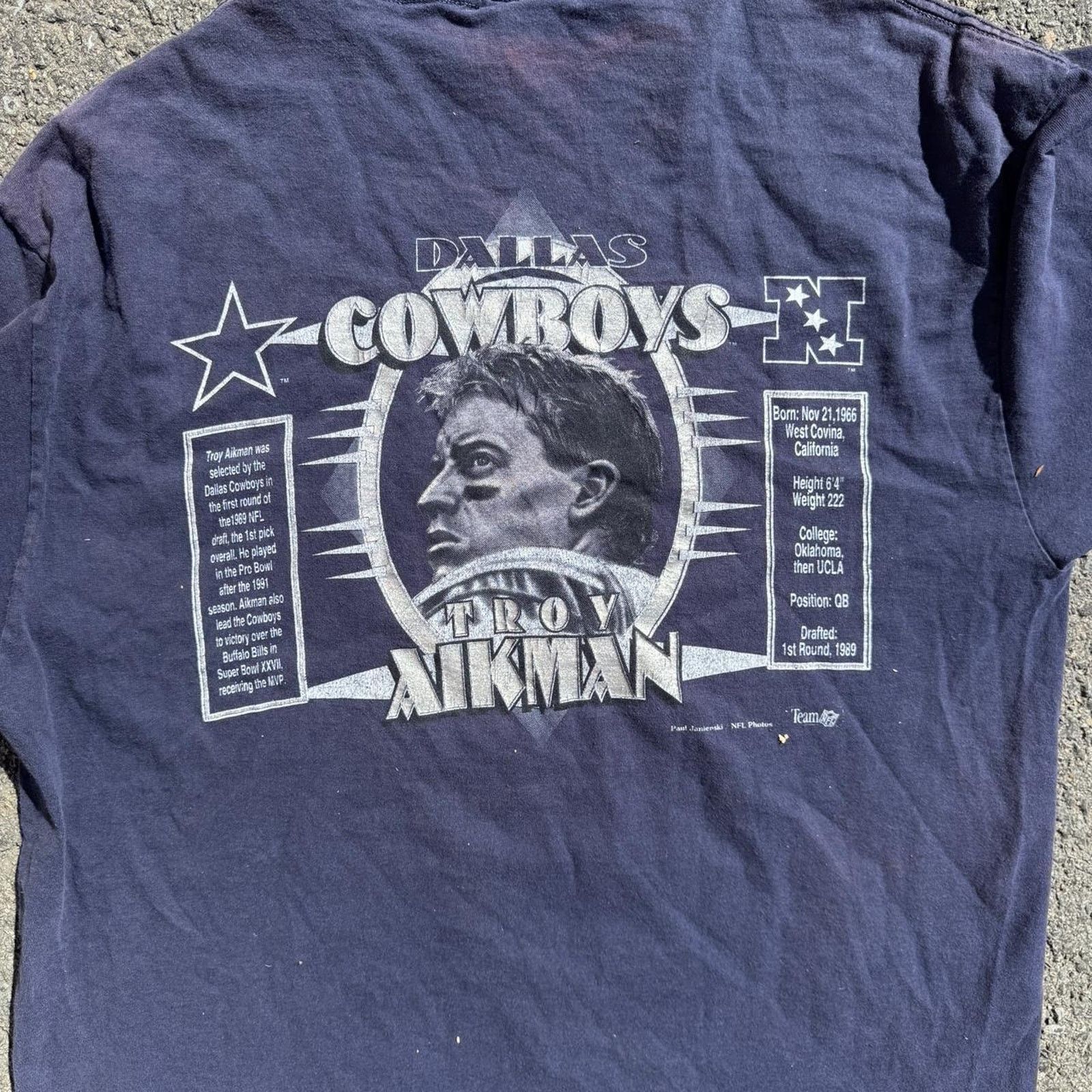 Nutmeg Vintage90s Troy Aikman Nutmeg Dallas Cowboys T-Shirt Size XL Size US XL / EU 56 / 4 - 6 Thumbnail