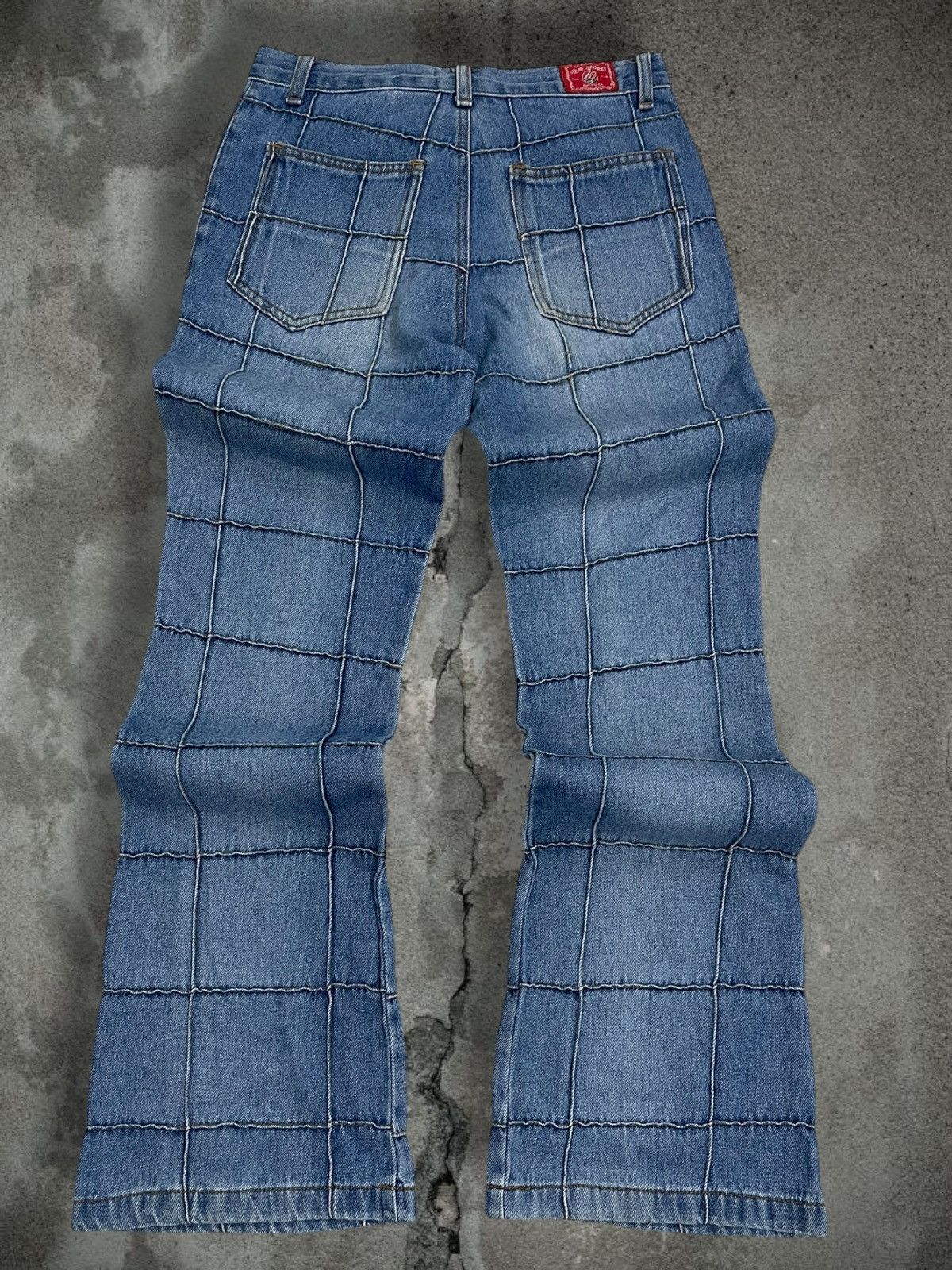 In The Attic Vintage 90s Designer NewSports Usa Super Kinky Flared Denim Size US 27 - 9 Thumbnail