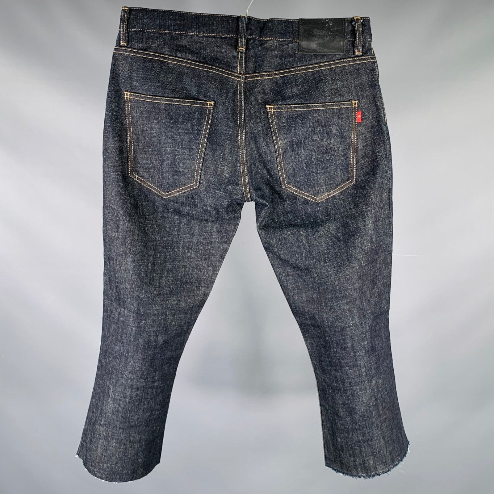 Backbone BACKBONE Size L Navy Cotton Straight Raw Edge Jeans Size US 35 - 3 Thumbnail