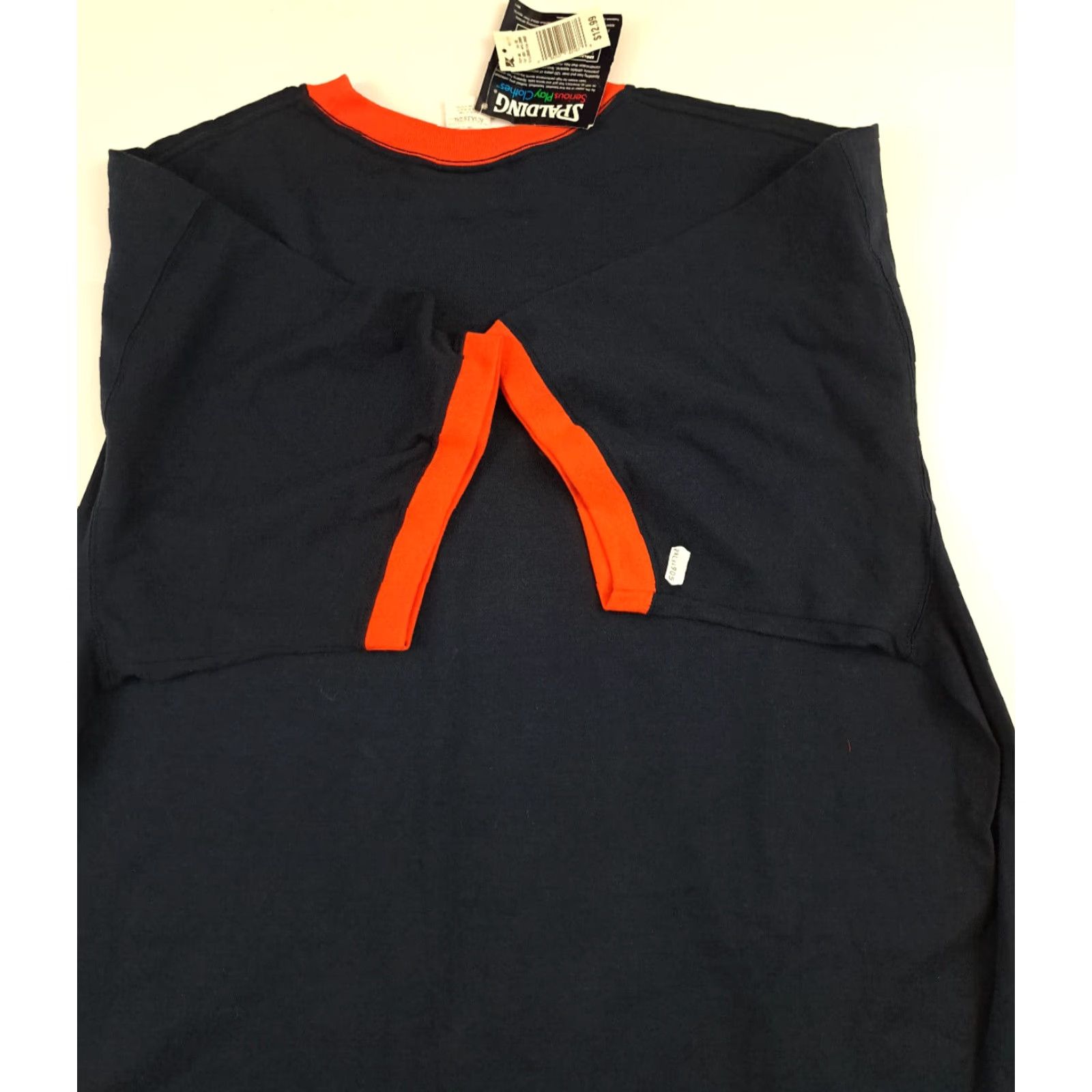 Spalding VINTAGE Spalding Athletic Shirt Navy Orange Trim 2XL NWT Men Short Sleeve T-Shirt Sports Blue Theme Size US XXL / EU 58 / 5 - 5 Thumbnail
