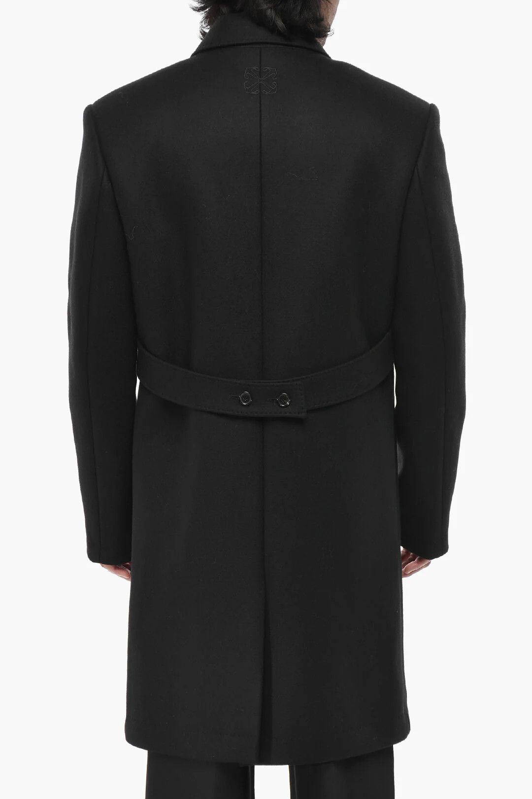 Off-White og1mm0426 Wool Blend Coat in Black Size US M / EU 48-50 / 2 - 2 Thumbnail