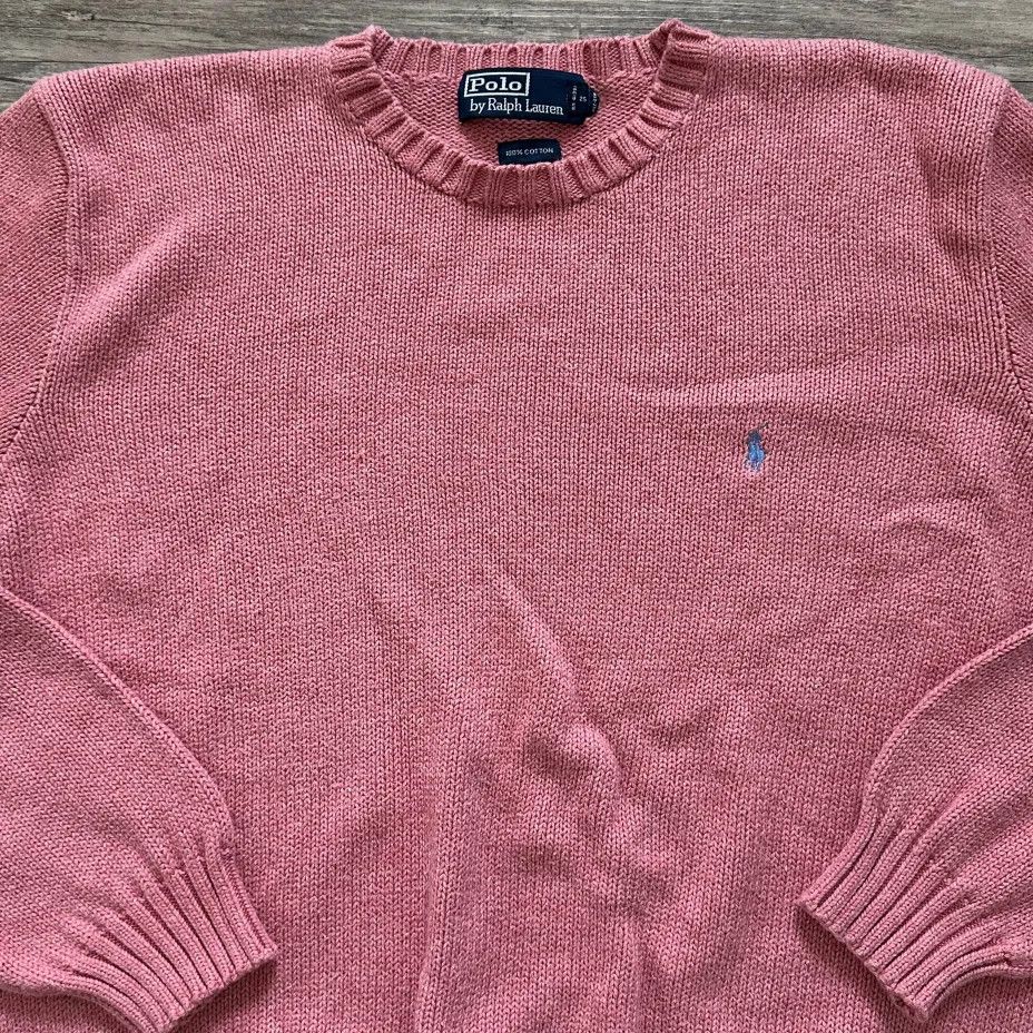 Polo Ralph Lauren Vintage Polo Ralph Lauren Pink Knitted Crewneck Sweater Size US XL / EU 56 / 4 - 2 Thumbnail