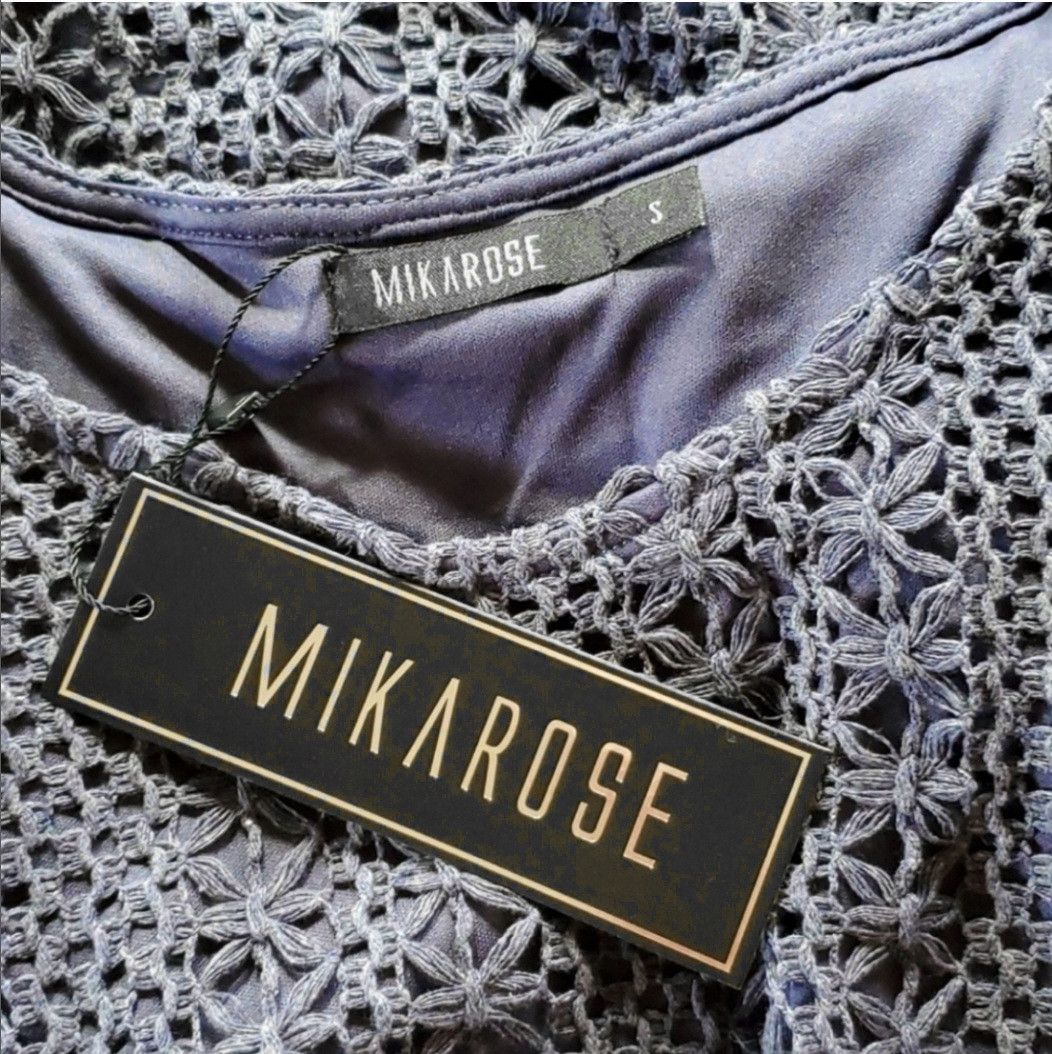 Other Mikarose Size S/M Dress Lydia Dusty Blue Crochet Overlay Size S / US 4 / IT 40 - 8 Thumbnail