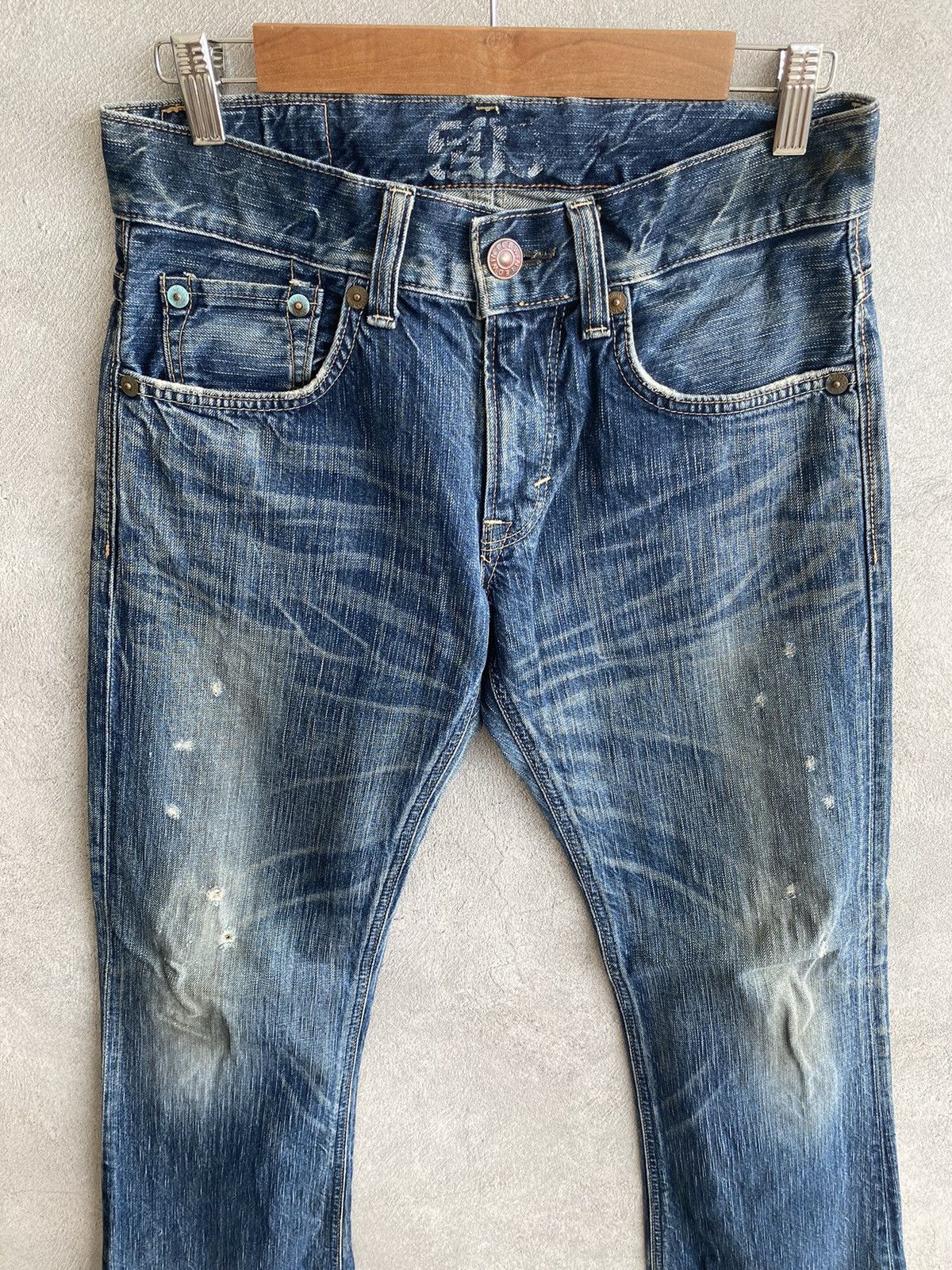 Edwin × Hysteric Glamour × If Six Was Nine VINTAGE EDWIN 503 BLUE TRIP DISTRESSED JEANS Size US 29 - 3 Thumbnail