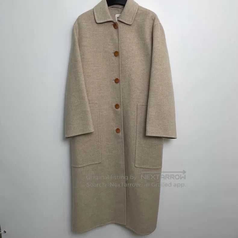 Hermes Hermes Beige Single-breasted Notched Collar Coat Size XXS / US 00 / IT 34 - 1 Thumbnail