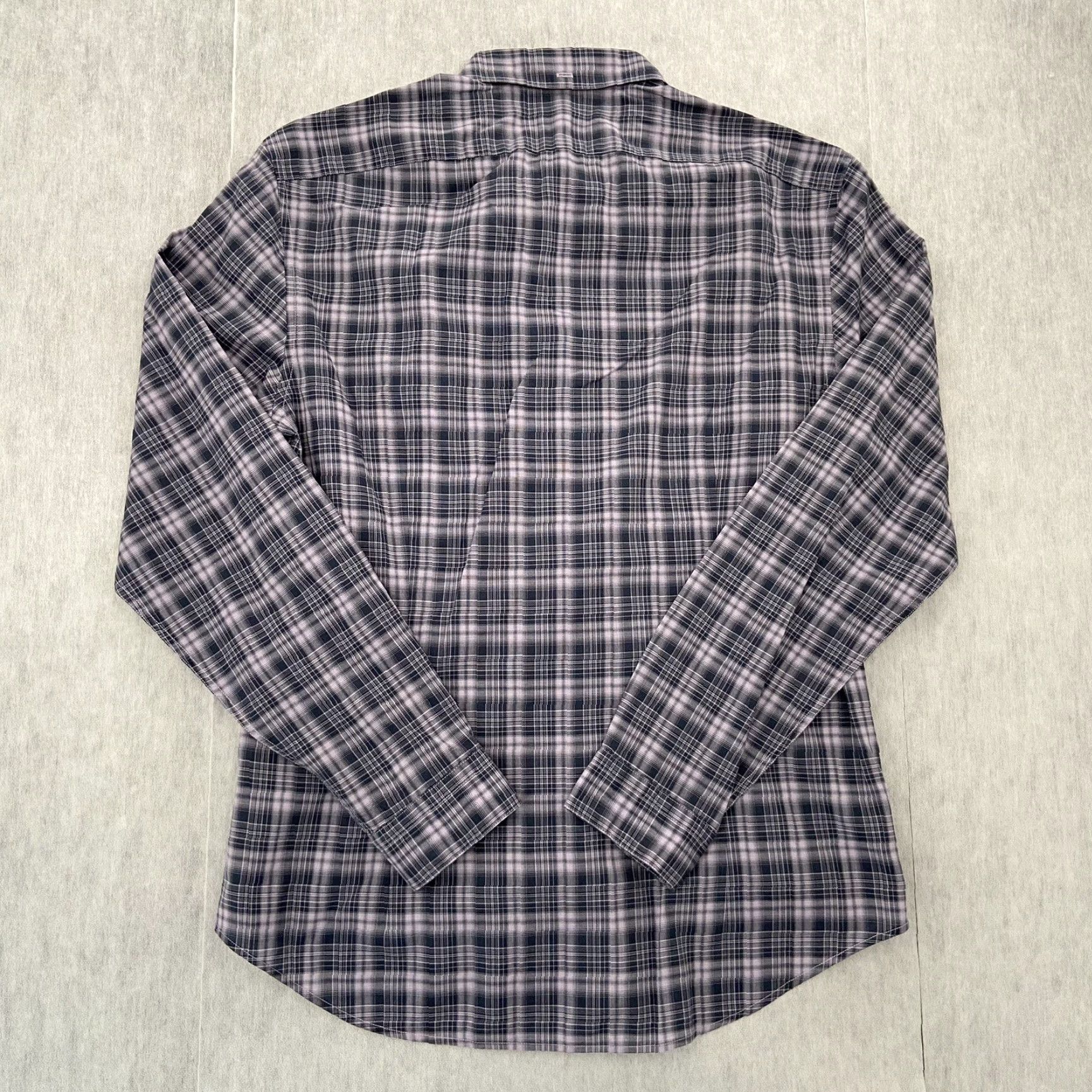 John Varvatos John Varvatos Shirt Adult Small Purple Plaid Button-Up Long Sleeve Cotton Mens S Size US S / EU 44-46 / 1 - 2 Thumbnail