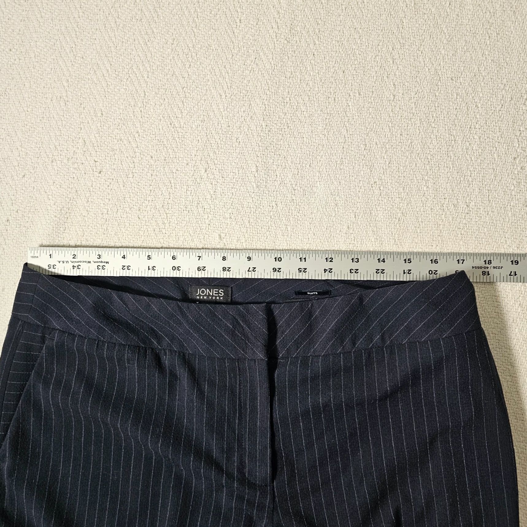 Jones New York Jones New York Sydney Pants Women's Size 12 Blue Striped High Rise Straight Leg Size 34" / US 12 / IT 48 - 7 Thumbnail