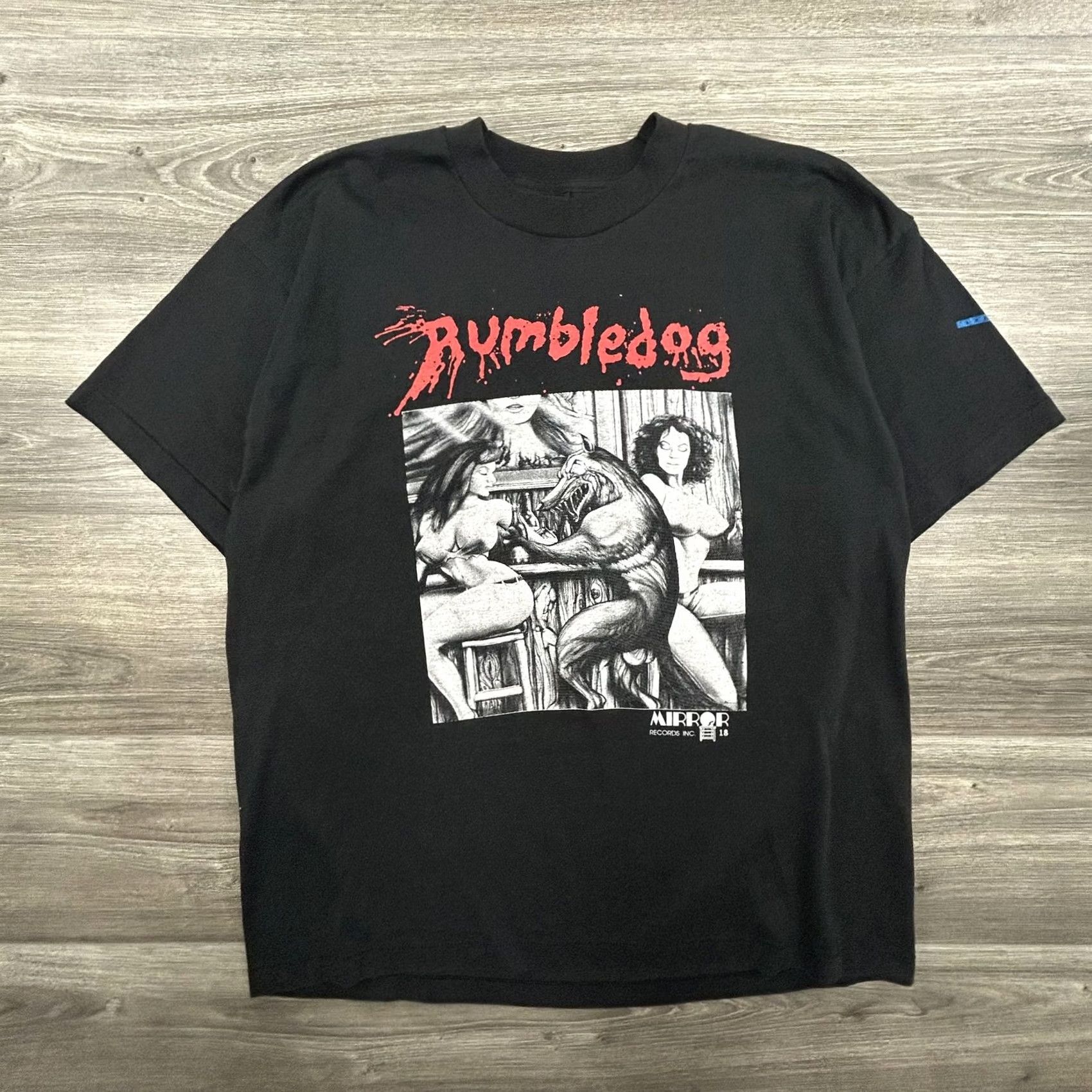 Vintage VINTAGE Rumbledog Shirt Mens XL Black Mirror Records Rock 90s USA Music Shirt Mens XL Black Size US XL / EU 56 / 4 - 2 Thumbnail