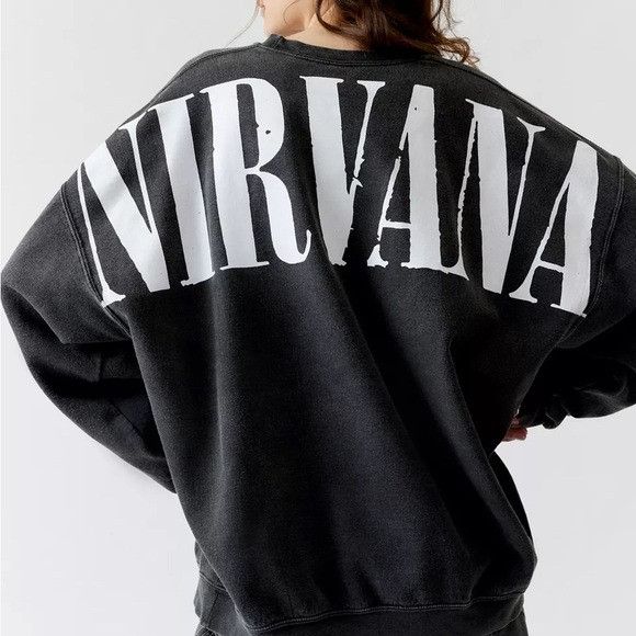 Band Tees × Nirvana Nirvana Helix Smile Oversized Crew Neck Sweatshirt Sz L/XL Size US XL / EU 56 / 4 - 2 Thumbnail