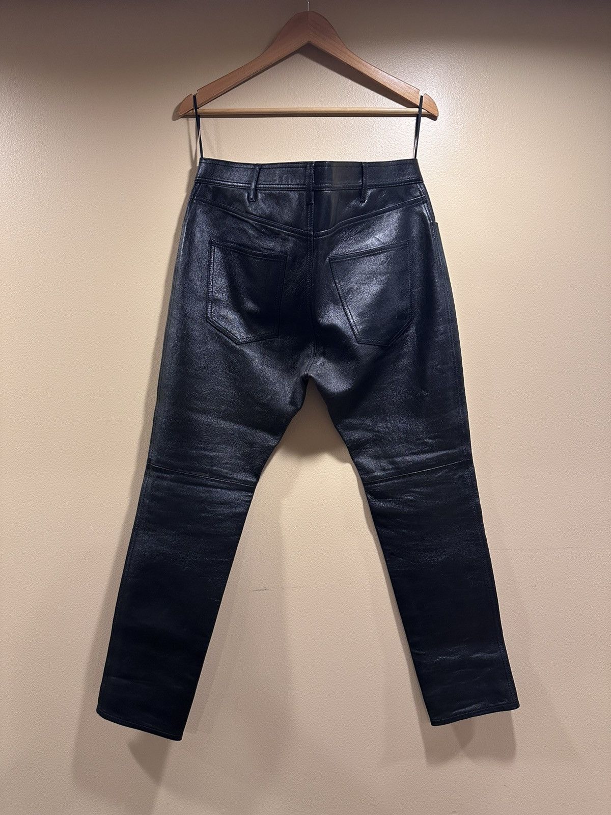 Celine Celine x Hedi Slimane Black Lambskin Leather Pants Size US 34 / EU 50 - 2 Thumbnail