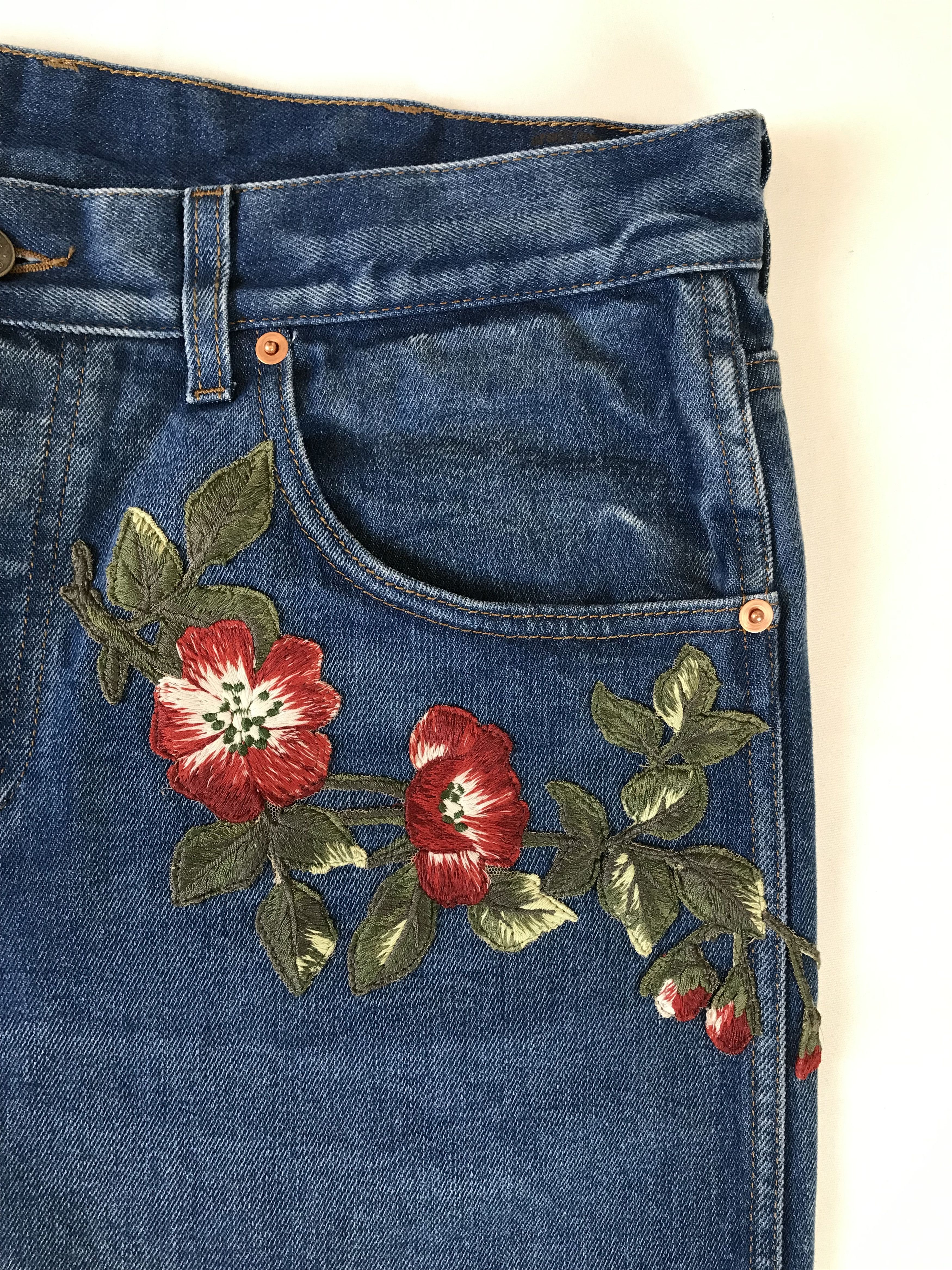 Gucci Gucci Floral Cat Embroidered Jeans Size US 34 / EU 50 - 3 Thumbnail