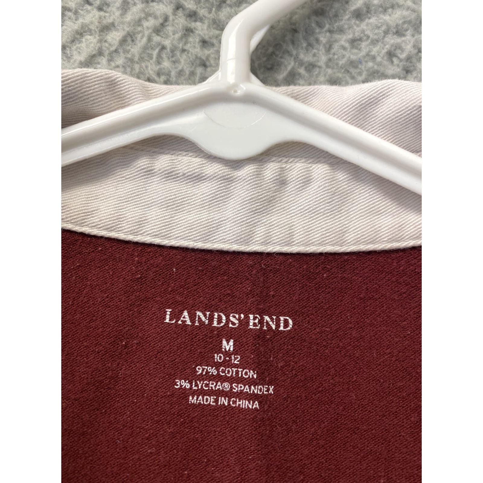 Lands' End VINTAGE? No. Lands' End Polo Shirt Women Regular Size S (Maroon) - Polo, Short Sleeve, Button-Front, Logo, Casual Top Size S / US 4 / IT 40 - 3 Thumbnail