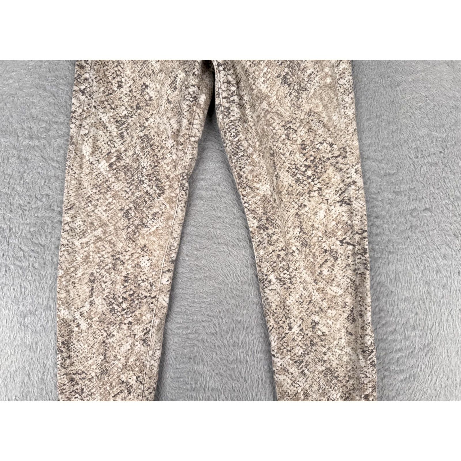 Express Express Jeans Womens 00 Beige Denim Snake Pattern Skinny Mid Rise Cotton 24x27 Jeans Size 24" / US 00 / IT 34 - 3 Thumbnail