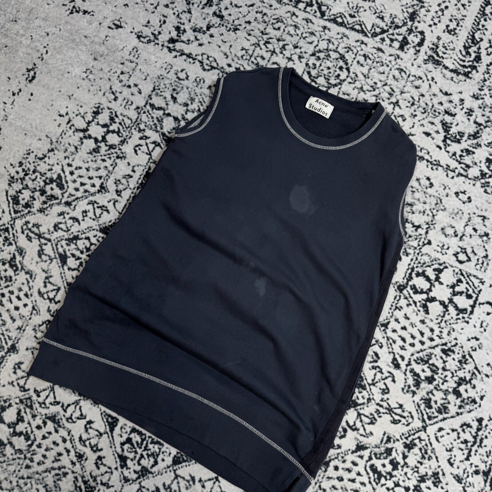 Vintage Acne Navy Blue Cotton Vest Sweatshirt Size L Y2k Runway Size US L / EU 52-54 / 3 - 5 Thumbnail