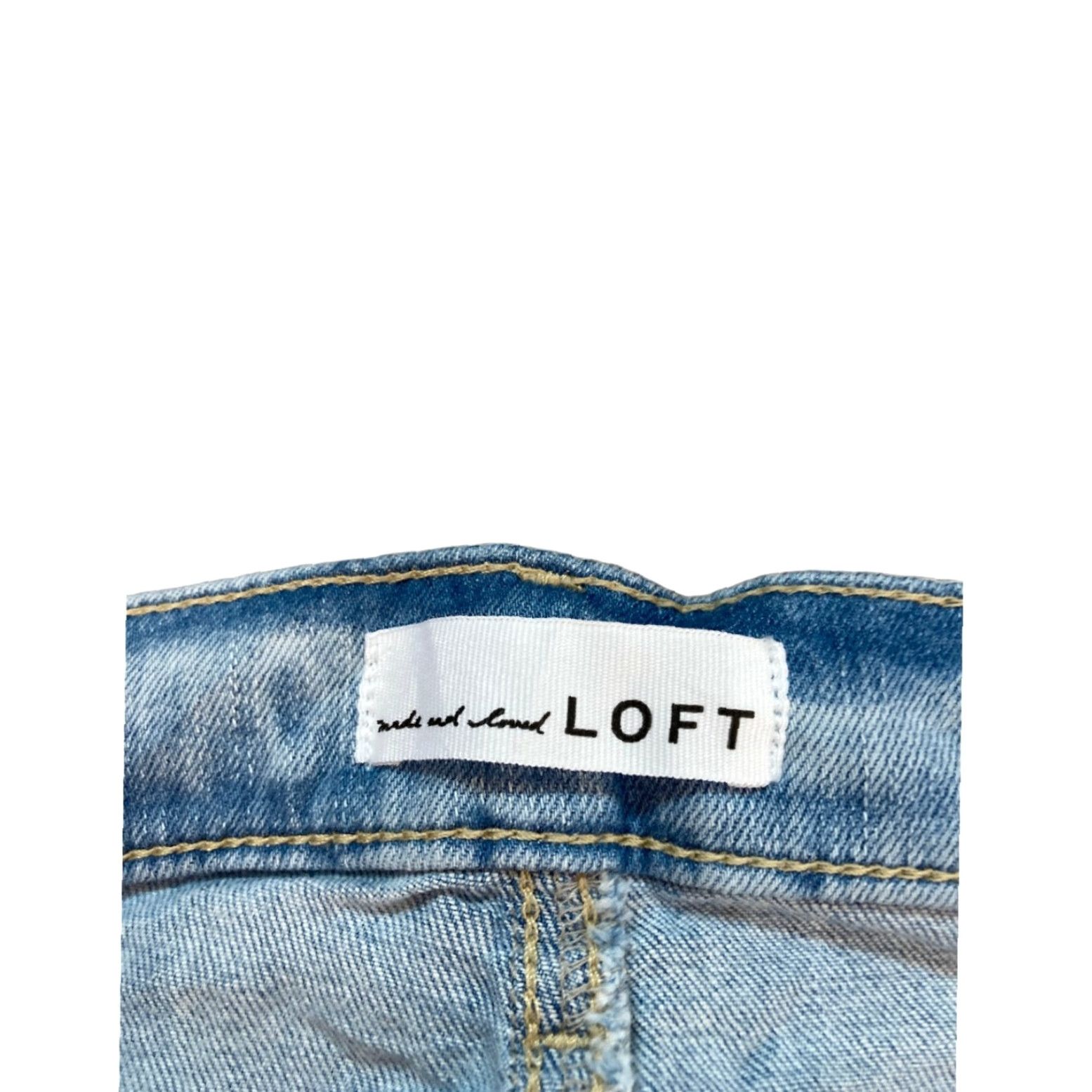 Loft LOFT Women's Light Wash Distressed Skinny Jeans Size 28 Blue Denim Ankle 5-Pocket High Rise Size 28" / US 6 / IT 42 - 7 Thumbnail