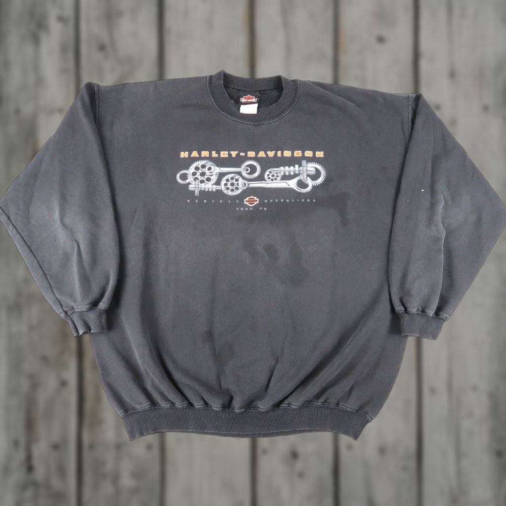 VINTAGE Harley-Davidson Crewneck Sweatshirt Black XL Men's Graphic