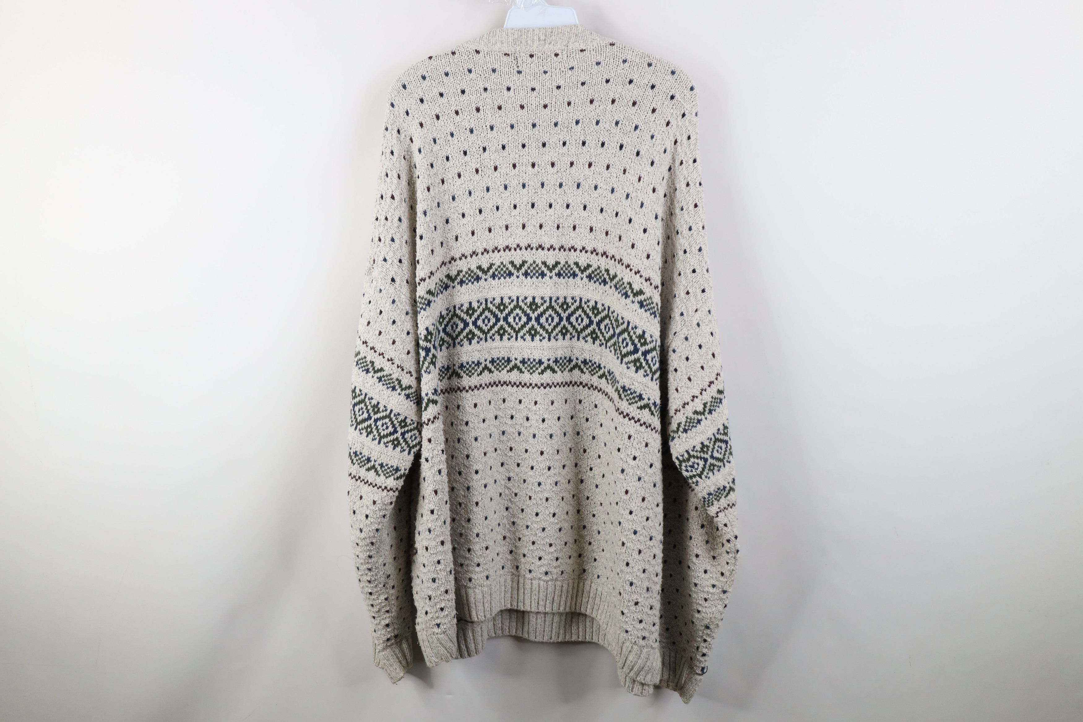 Vintage Vintage 90s Streetwear Fair Isle Knit Henley Sweater USA Size US XXL / EU 58 / 5 - 10 Thumbnail