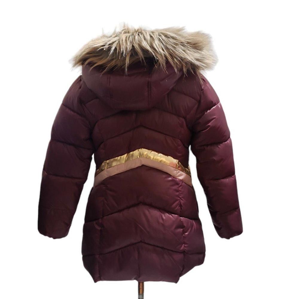Michael Kors CT815 Michael Kors Ladies Burgundy Gold Hooded Puffer Jacket Size XL / US 12-14 / IT 48-50 - 4 Thumbnail
