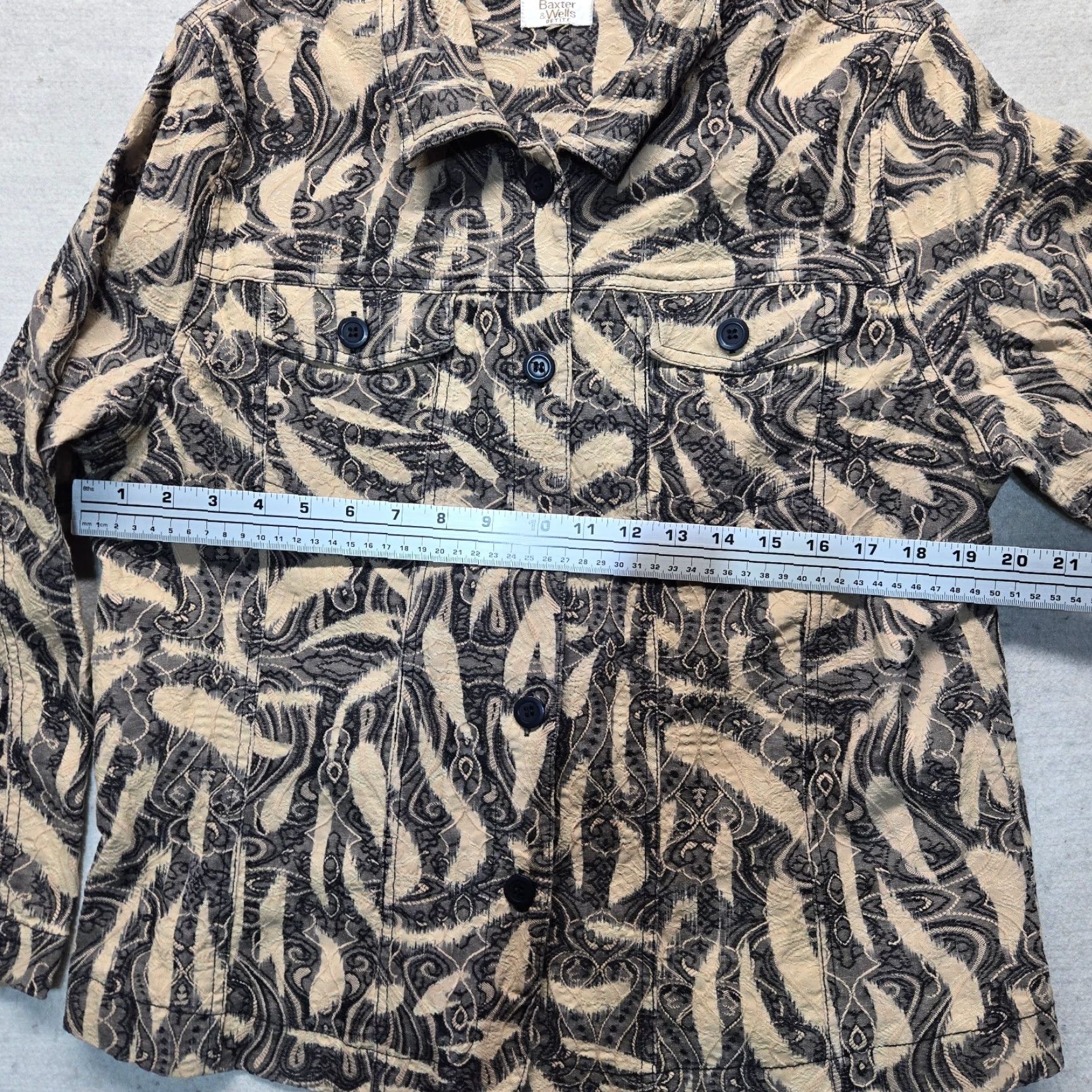 Vintage Baxter & Wells Coat Blouse Button-Up Long Sleeve Women PXL Petite Brown Mens??? Size XL / US 12-14 / IT 48-50 - 4 Thumbnail