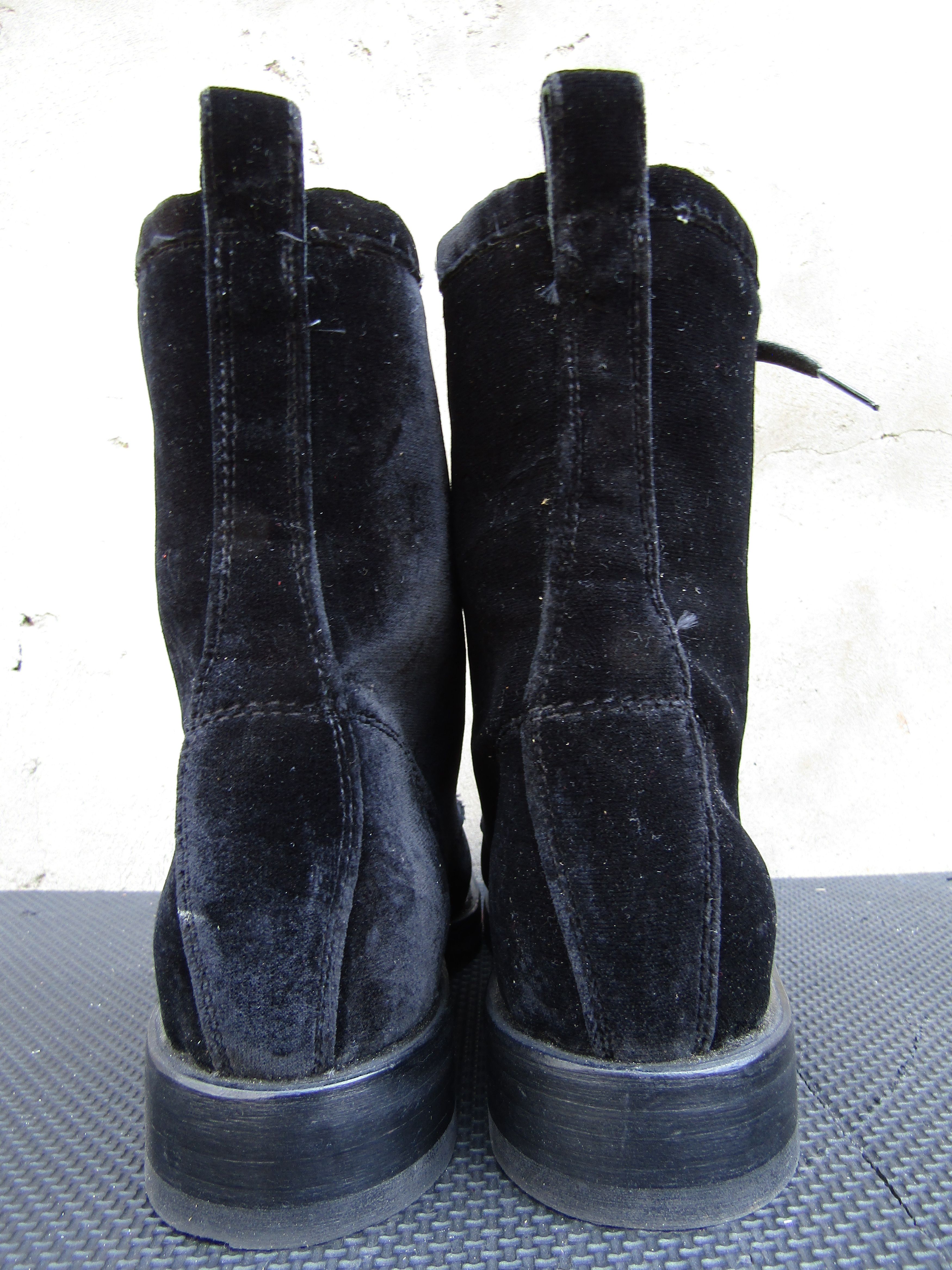 Frye Mint Frye Women Veronica Combat Boots Black VELVET ariana Size US 10 / IT 40 - 8 Thumbnail