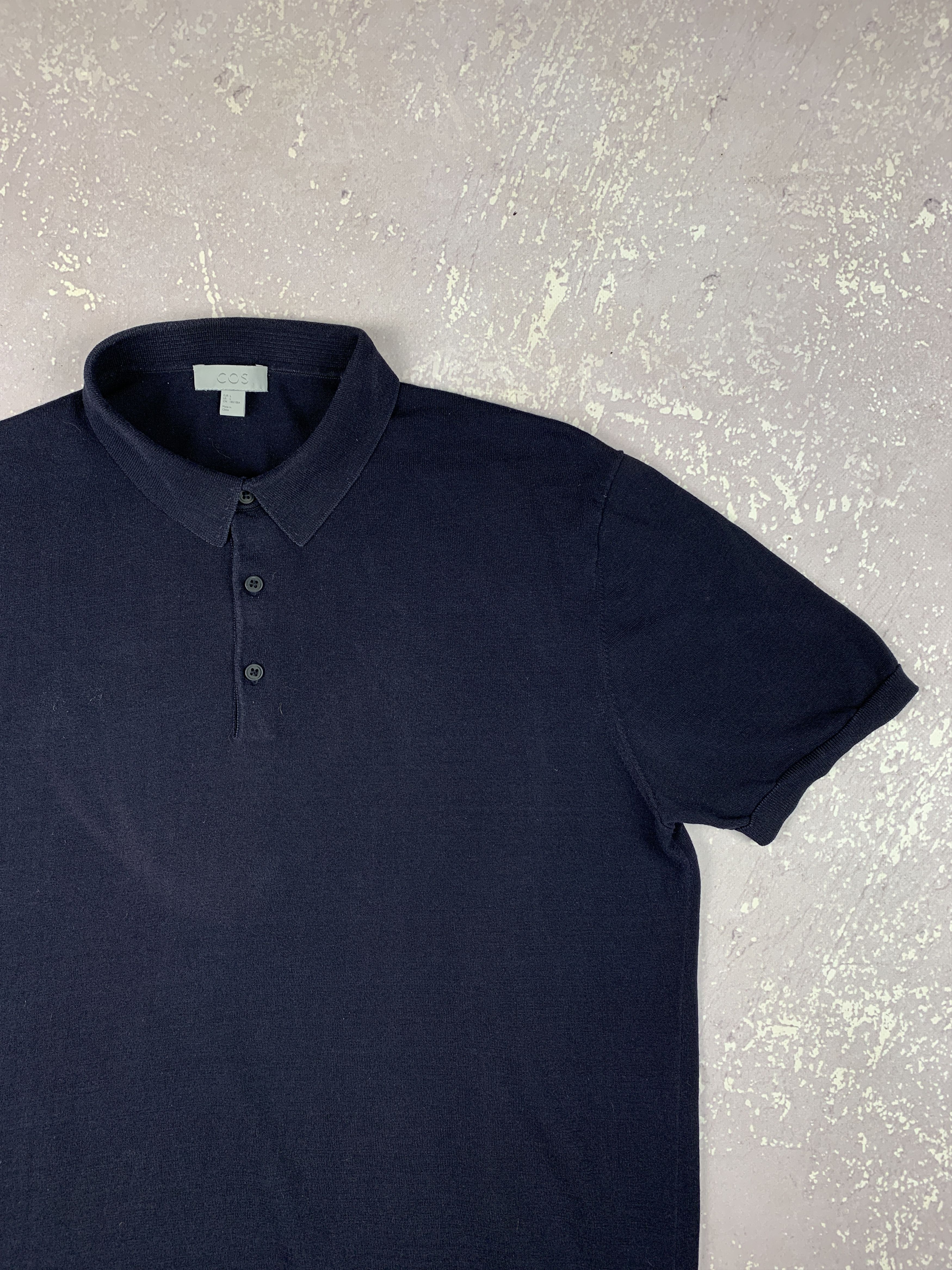 Cos COS Cotton Knit Short Sleeve Jumper Polo Shirt Size US L / EU 52-54 / 3 - 2 Thumbnail