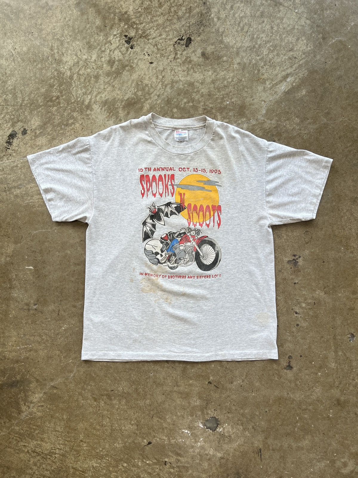 Harley Davidson Vintage 1995 Spooks 'N Scoots Skull Motorcycle Tee Large Size US L / EU 52-54 / 3 - 2 Thumbnail